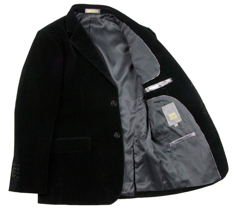 Spring Notion Big Boys' Black Velvet Blazer 14 - Image 2